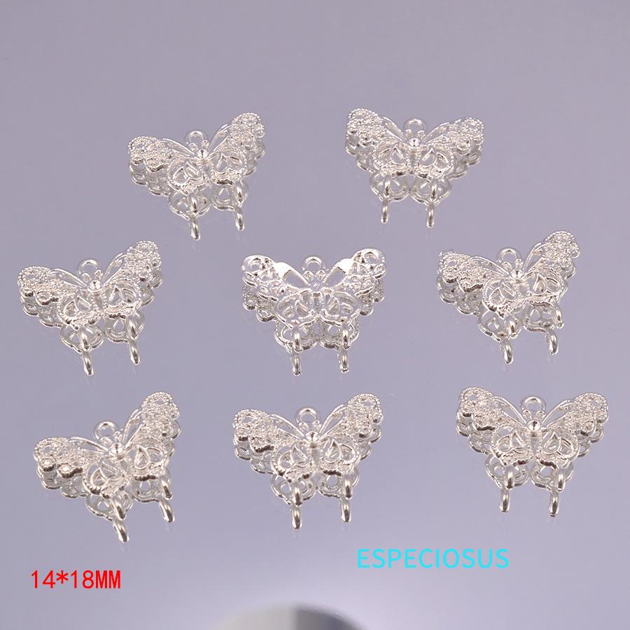 Silver Alloy Hollow Butterfly Beads for DIY Jewelry & Bracelet Making
