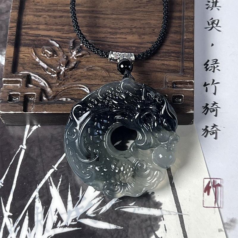 Collier avec pendentif dragon et phénix de style chinois pour femmes et filles, porte-bonheur, exorcisme, mauvais esprits, sécurité, breloques de bon augure