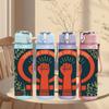1PC Raised Fist Social Justice Symbol 750ml Color Plastic Sports Water Bottle Leakproof Flip Straw Lid Suitable for Sports Office Home Use