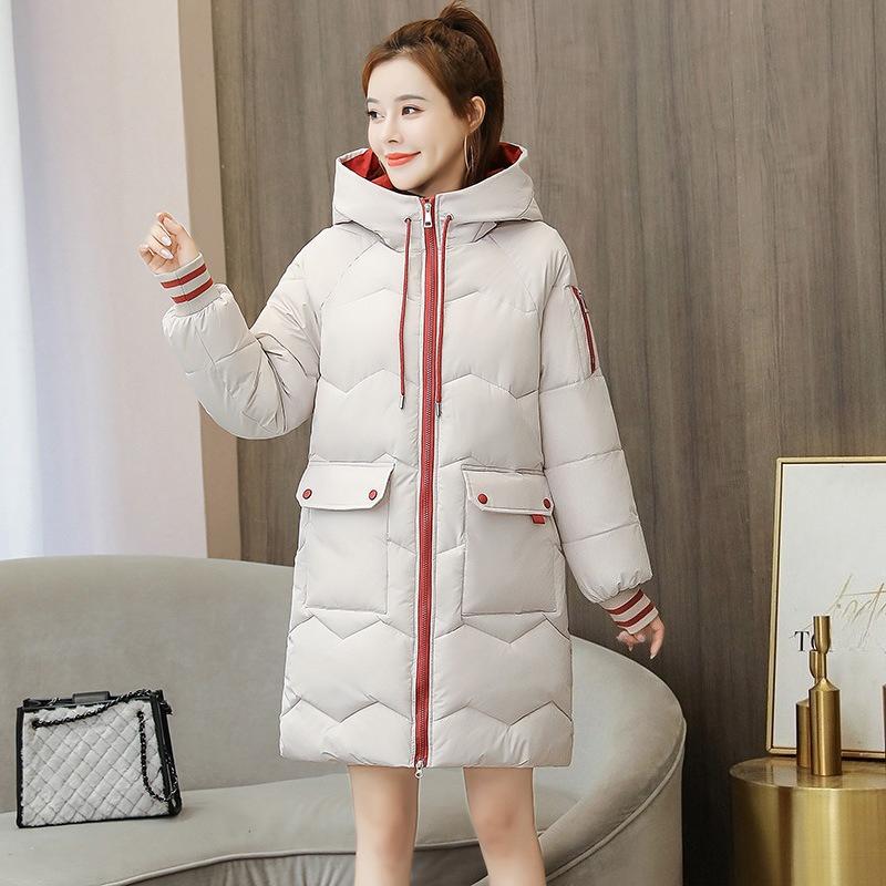 Cotton-padded Jacket Women's Long Korean Version of Loose Winter Cotton-padded Jacket Padded Bread Coat Plus Size Coat.