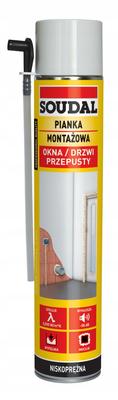 Soudal Low-Pressure Hose Mounting Foam 750ml Yellow Windows Doors