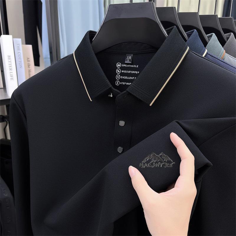

Men S Long Sleeved T-Shirt Shirt Collar Polo Shirt 2025 Spring Autumn New Casual Wear Horse Logo 3XL