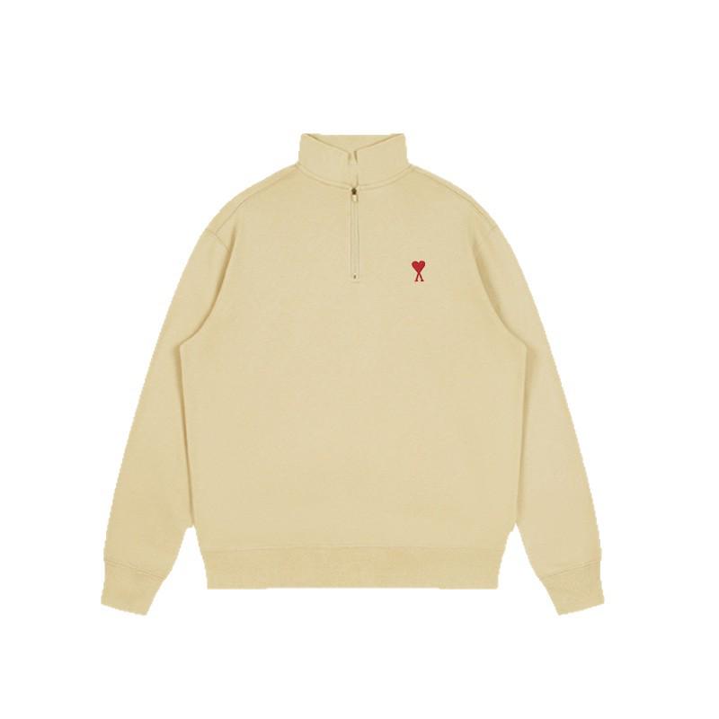 Men's Embroidered Half-Zip Stand Collar Hoodie 2024 - Comfortable, Versatile & Stylish for Autumn