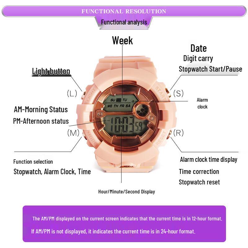 Newmine Children's Multi-function Waterproof Electronic Watch