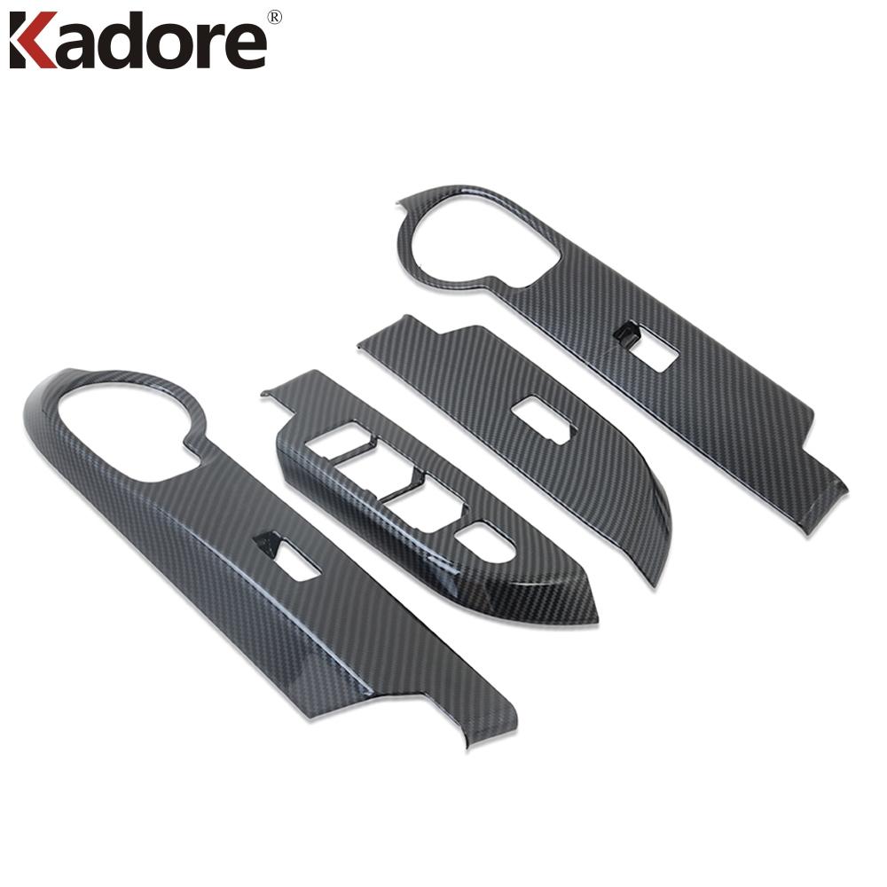 Innen Zubehör Für Toyota Rush 2018- 2022 Carbon Faser Fensterheber Schalter Armlehne Panel Trim Auto