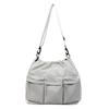 Large Capacity Drawstring Bag Women's Tote Bag Solid Color Shoulder Bag