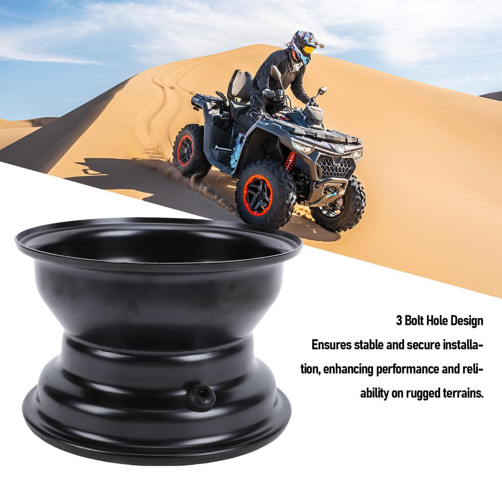 Cerchio Ruota ATV 16x8-7 3 Fori Bulloni Cerchio Ruota da 7 Pollici Mozzo Sostituzione per Kazuma Quad ATV Go Kart UTV 125ml 150ml Pneumatici Off Road Nero