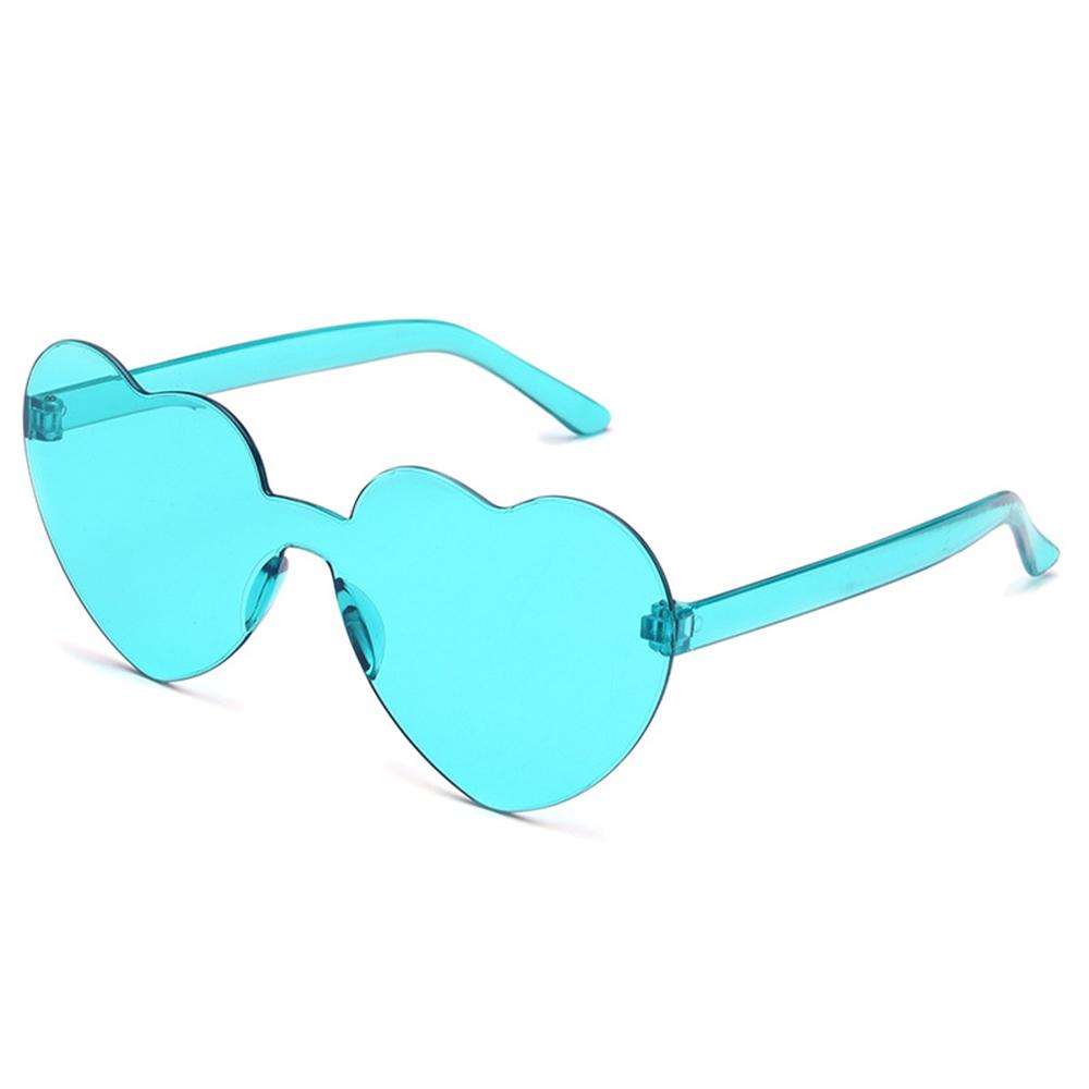 Love Heart Shape Sunglasses Women Rimless Frame Tint Clear Lens Colorful Sun Glasses Female Red Pink Yellow Shades Travel