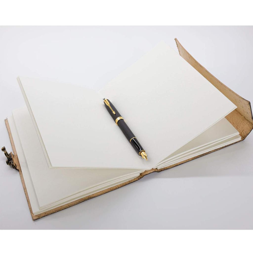 Passion Leather Handgefertigtes Notizbuch mit doppeltem Drachenmotiv, Unisex, unliniertes Papier, mittelgroßer Schreibblock, Künstlergeschenk, Komal's