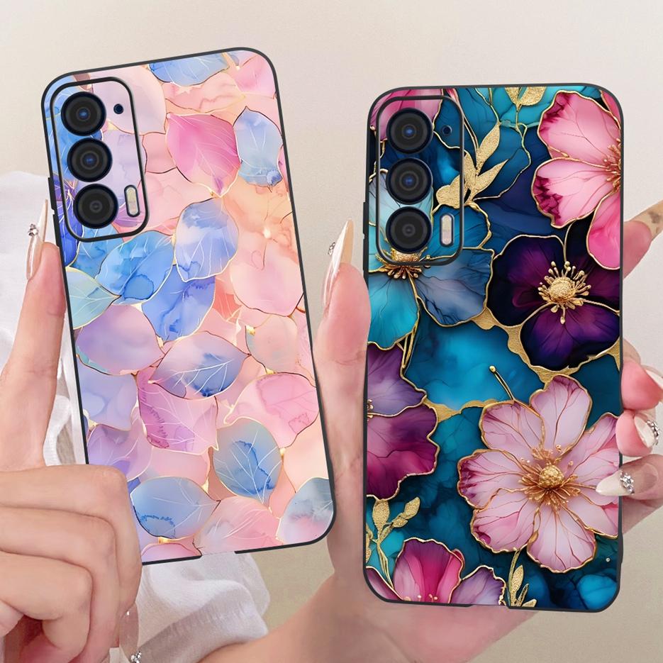 For Motorola Edge 2021 Case XT2141-1 Luxury Butterfly Tree Painted Cover Soft Silicone Case For Motorola Edge 2021 Edge2021 Bags