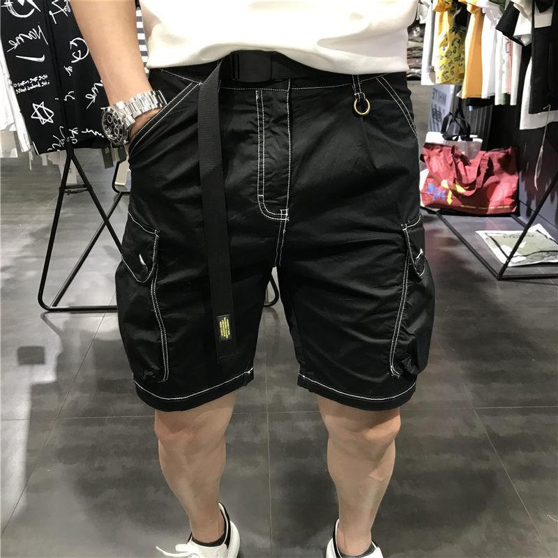 Fashion Work Shorts, Men's Loose Fitting Casual and Versatile Trendy Sports Pants
