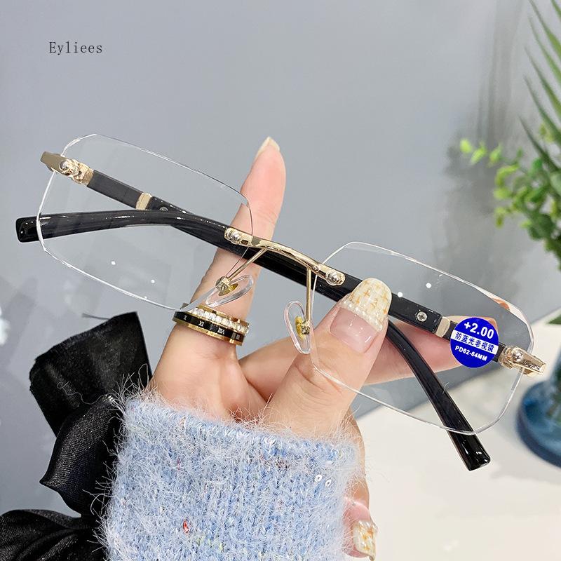 

Ultralight Rim-Free Reading Spectacles Female Male Business Anti-Blu-Ray PC Reading Spectacles Presbyopia Reader +1.5 +4.0 women 1.5