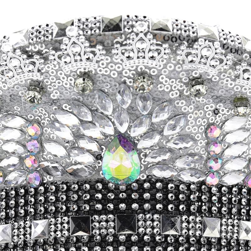 Gold Strass Kapitänsmütze für Hochzeit Mode Hut mit breiter Krempe Karneval Partyhut Damen Braut Fedora Hut Rollenspielhut