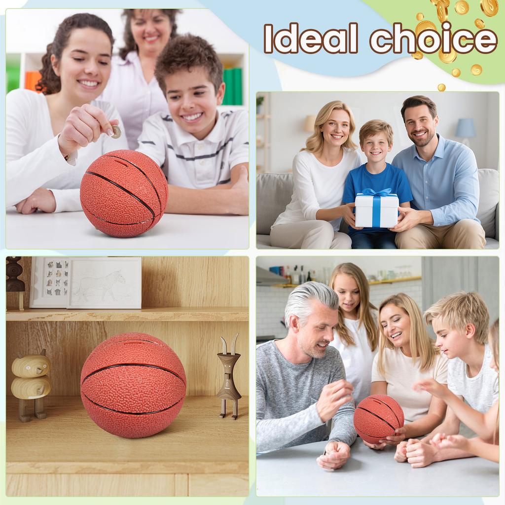 Piggy Bank for Kids Basketball/Football/Soccer/Baseball Money Box Cartoon Coin Piggy Bank Fall Resistant Children Birthday Gift