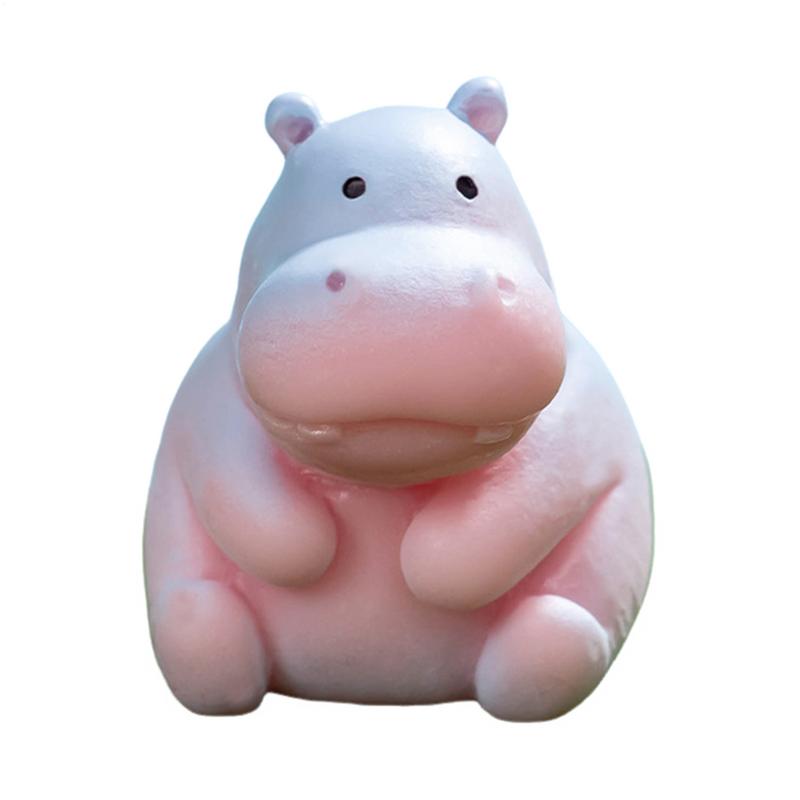 Little Hippo Figurines Unique Figurine Craft Resin Animal Figurines For Bookshelf Bedroom Tiny Cute Hippo Sculpture Home Decor