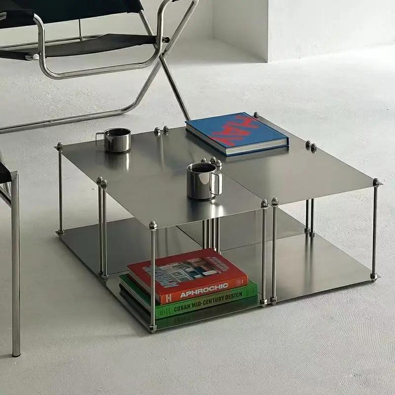 Minimalist Stainless Steel Bauhaus Shelf Living Room Storage Rack High-end Kitchen Organizers Wall Shelves Home and Garden Table