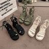 New Round Head Set Toe Women's Shoes Thick Soled Roman Sandals Tide Hollow Cold Boots Women
