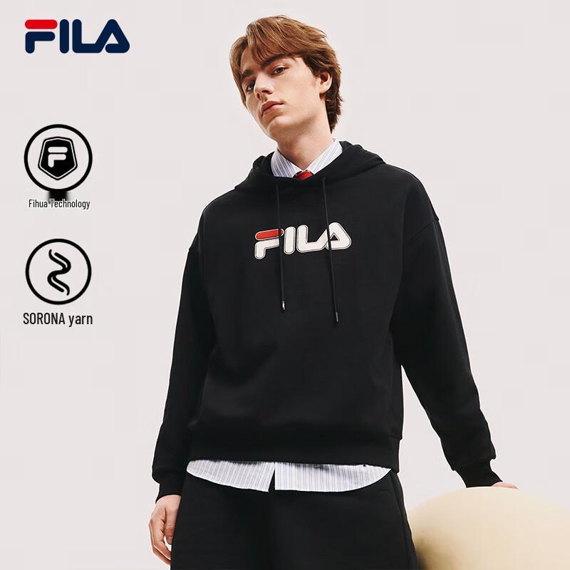 FILA Unisex Casual Loose Fit Hooded Pullover Sweatshirt