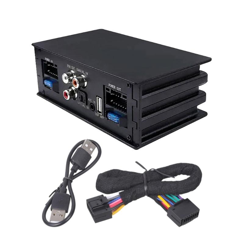4x50W Car Amplifier with 16 Pin Cable Digital Signal Processor Car Amplifier AUX Optical Coaxial Input