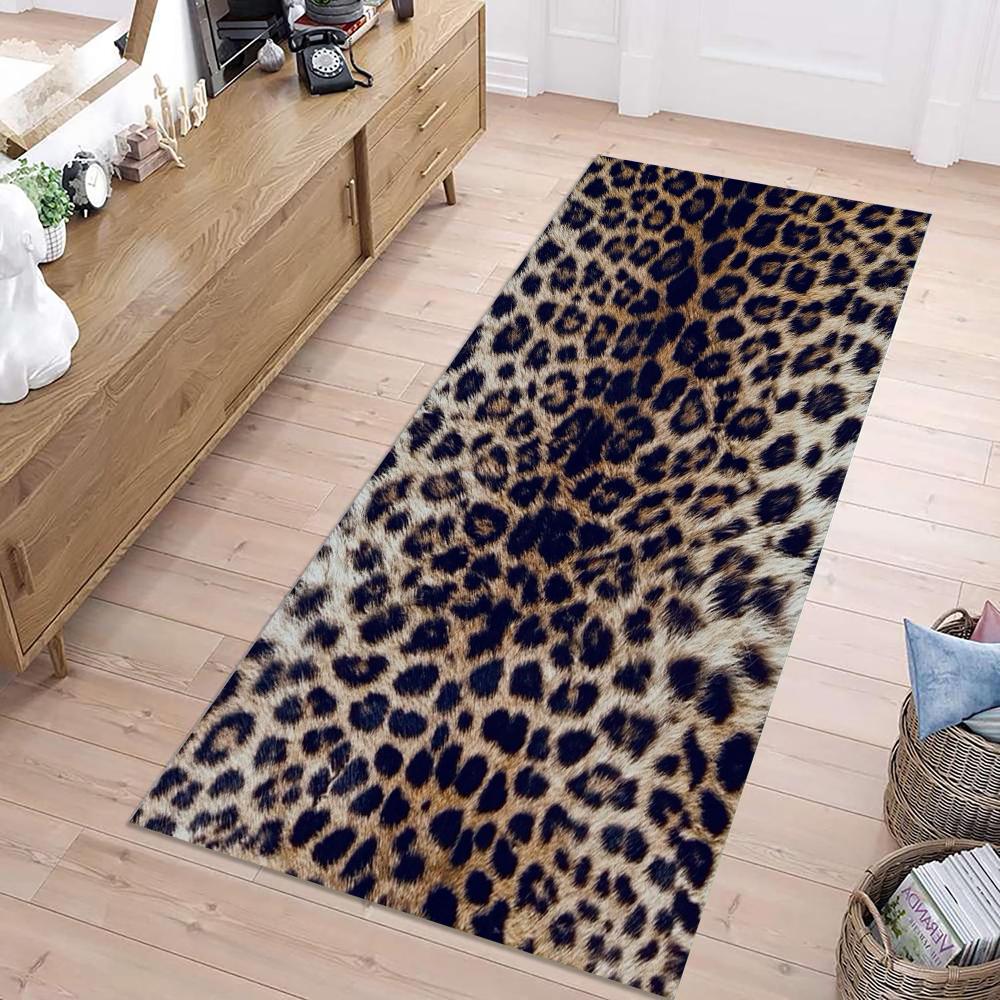 

Leopard Print Runner Rug AAnimal Fur Texture Print Home Decor Mat Non-Slip Hallway Autumn Winter Decor Carpet Bedroom Decor 40x120CM