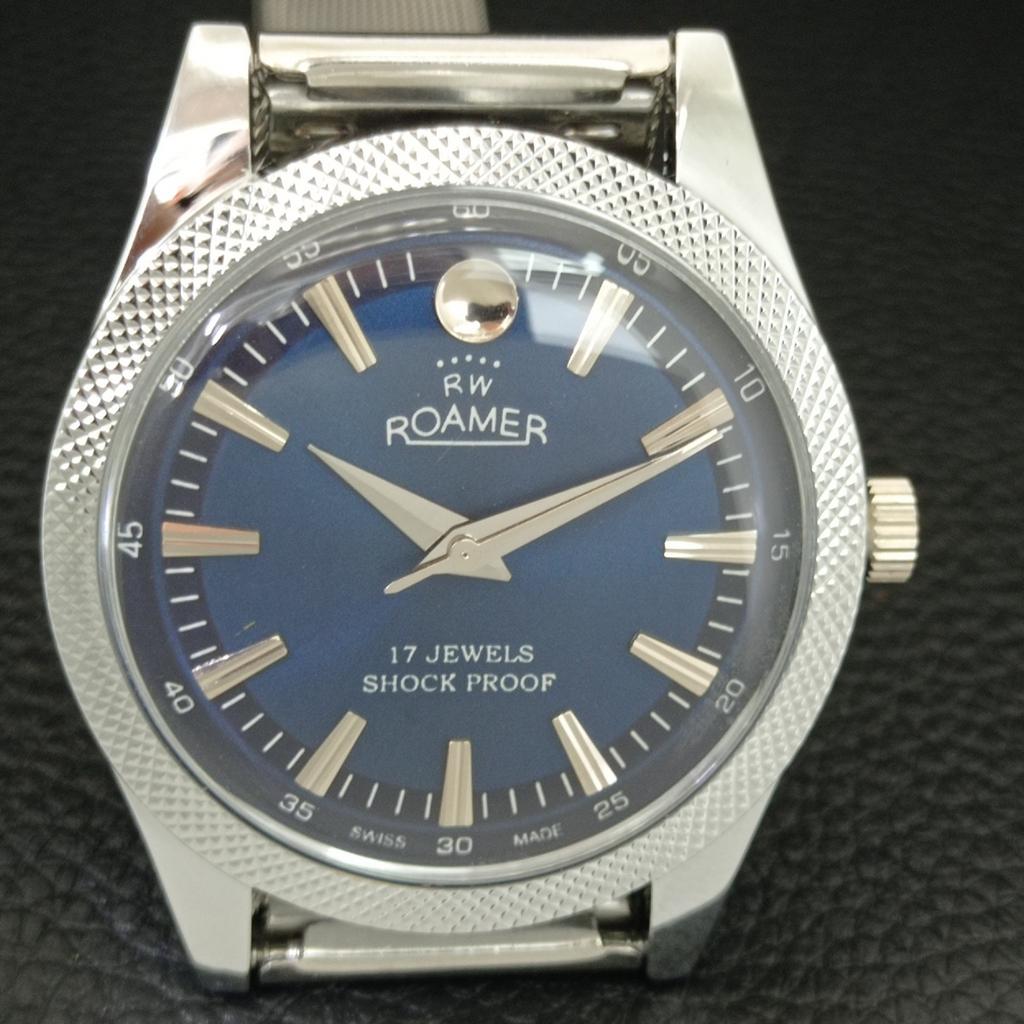 MONTRE HOMME SUISSE VINTAGE À REMONTAGE MANUEL CADRAN BLEU RECONDITIONNÉE a707125-1