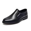 Men's leather shoes autumn and winter new black round head one-pedal business men's shoes first layer cowhide flat-bottomed formal shoes