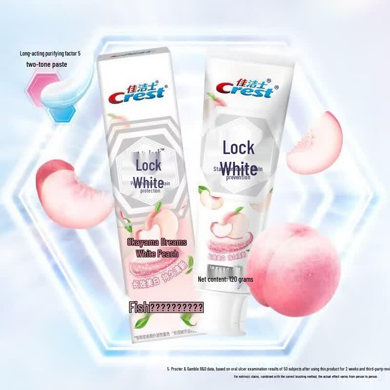 Crest Whitening Toothpaste with Fluoride, Peach Scent