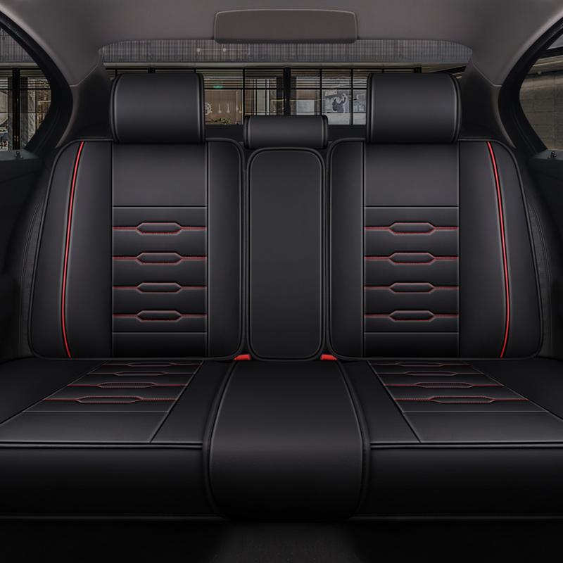 5- Seater Full Seat Universal Car Seat Cover, Breathable and Waterproof Faux Leather Automotive Seat Covers for Cars SUV Sedan