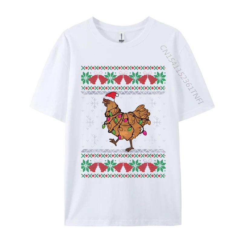 

Chicken Ugly Christmas Lights And Santa Tshirts Family Cotton Unisex Tees Printed Oversized T Shirt Problem Solved T Shirt S