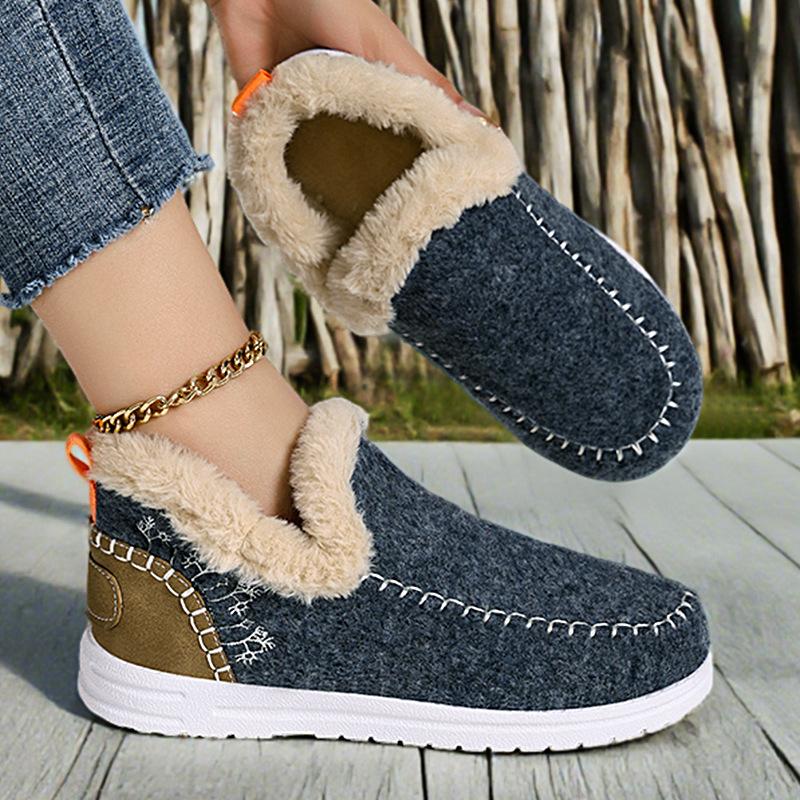 Shoes Women's Snow Boots Foreign Trade Cotton Shoes Fleece Thickened Cotton Boots Cold-proof and Warm Women's Boots Versatile Comfortable Short Boots