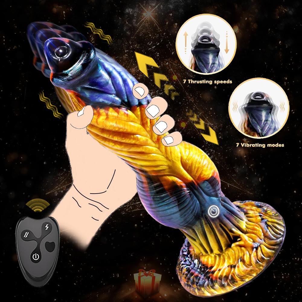 Stoßdildo für Frauen, Sexspielzeug mit Saugnäpfen, 7 Modi für G-Punkt-Stimulation, realistische dicke Analdildos für Frauenpaare