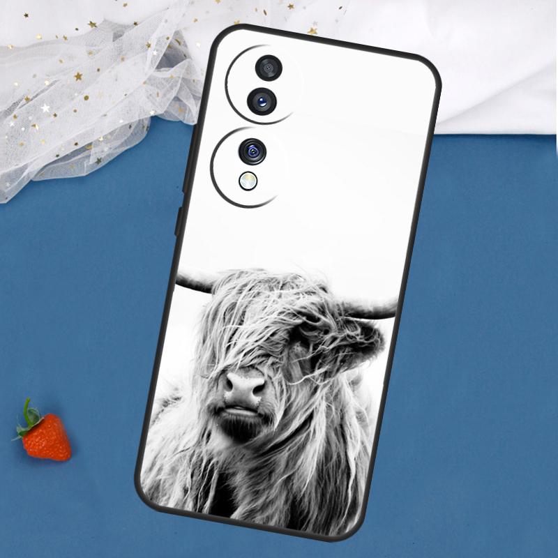 Cute Highland Cow Case For Honor Magic 8 7 5 6 Pro 200 400 50 70 90 Lite Win RT X8c X8b X9a X9b X9c X9d Cover