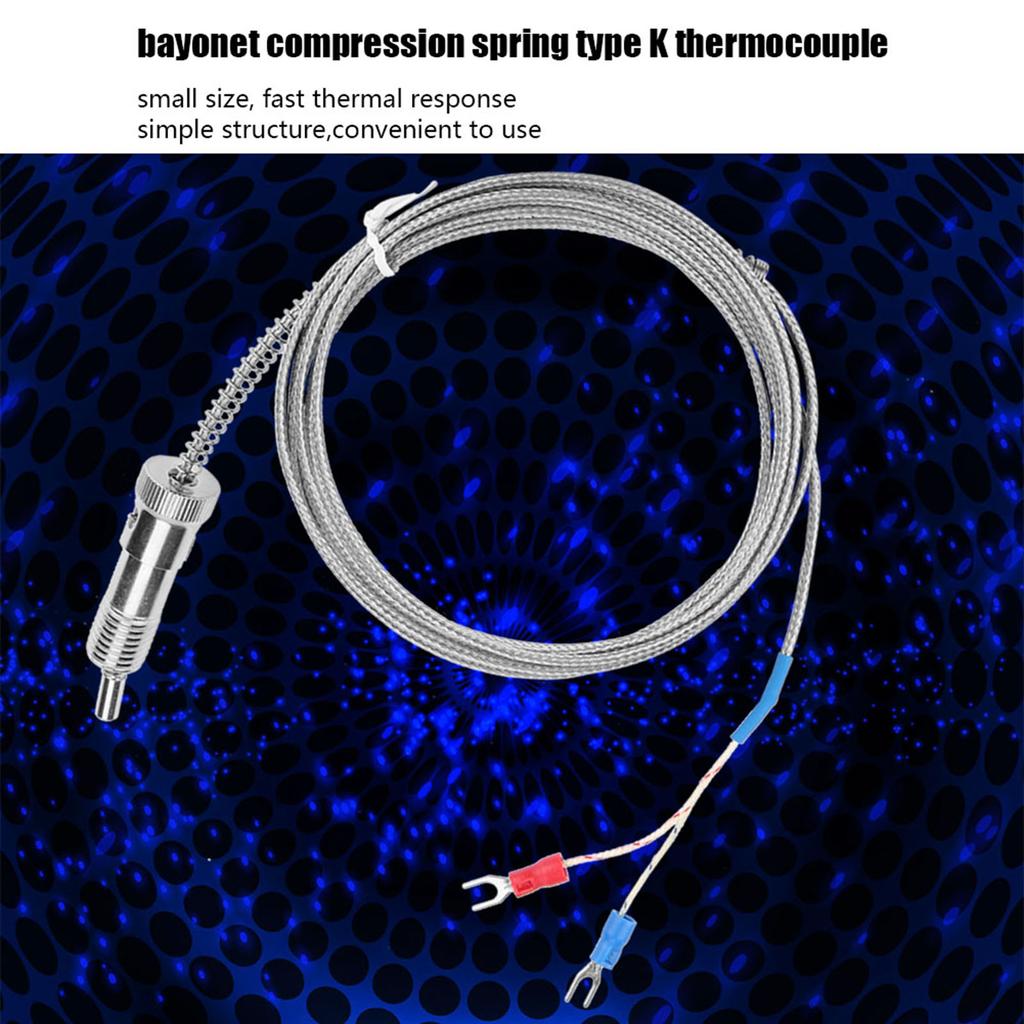 Bayonet Compression Spring Type K Thermocouple Temperature Sensor Wire 0 400 celsius  (3 m)