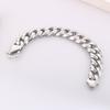 18mm Punk Polished Stainless Steel Cuban Chain Bracelet Men's Chunky Day Button Accessories Party Gift Fashion Jewelry