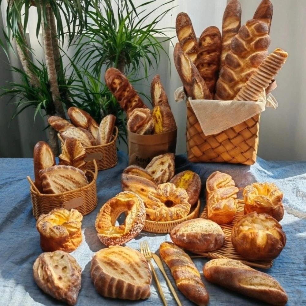 Party Decorations Soft PU Faux Bread Non-Toxic Interesting Imitation French Bread Decorative Realistic Toast Model Display Shelf