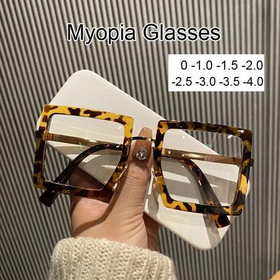 Occhiali da vista miopi alla moda per donne e uomini, oversize, quadrati, retrò, con diottrie negative, occhiali da vista con prescrizione ottica, occhiali da vista da vicino
