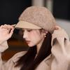 Autumn and winter hat women's velvet warm duck tongue bucket hat retro fashion versatile washbasin hat