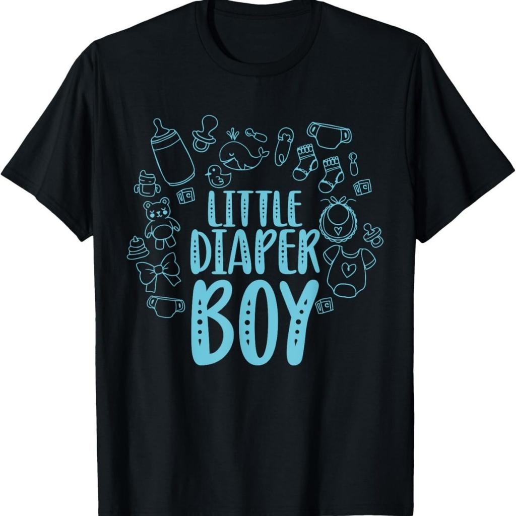 Little Diaper Boy Graphic Tee For Men Casual Short Sleeve Crew Neck Tshirt Soft Breathable Cotton Top