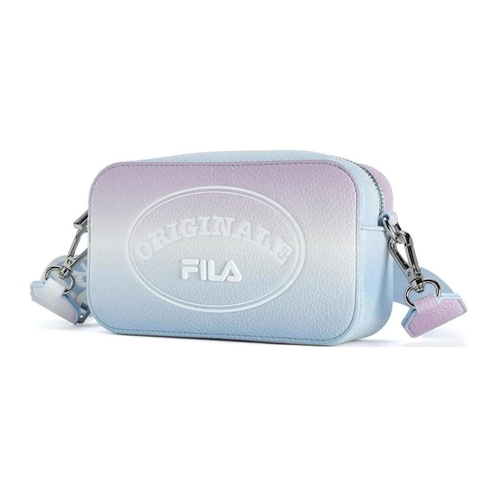 New FILA Polyurethane PU Synthetic Leather Box Bag Shoulder Bag Crossbody Bag Women's Sky Blue F13W429164FLB