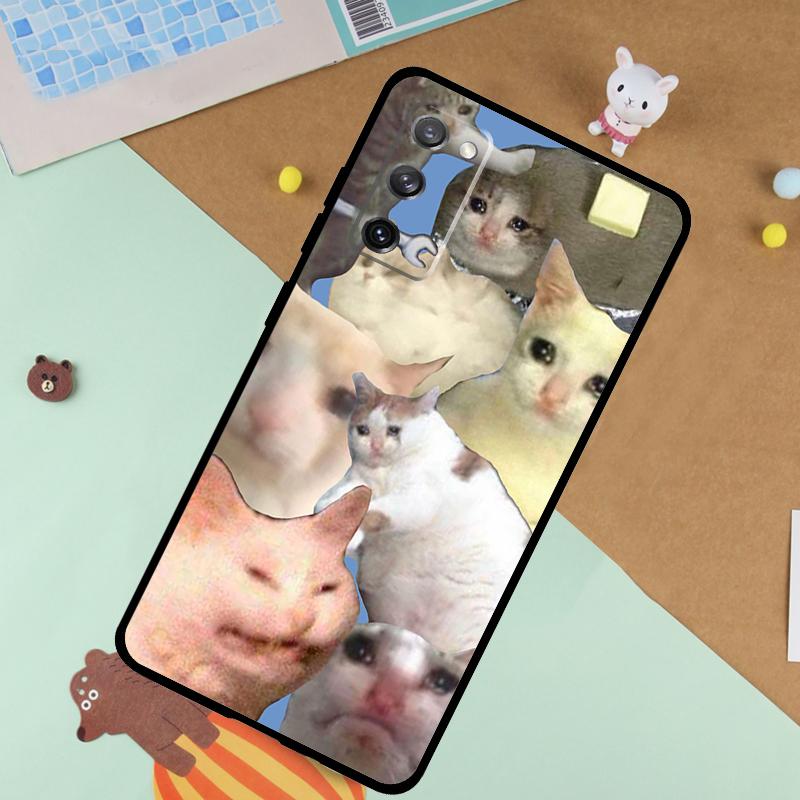 

Crying Cat Memes And Dog Case For Samsung Galaxy S23 S22 Ultra S21 S20 FE S8 S9 S10 Note 10 Plus Note 20 Ultra Cover Galaxy S10e
