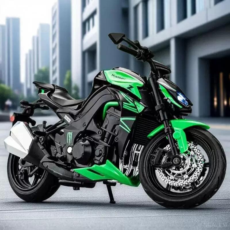 1:12 Z1000 Motorcycle Model Simulation Sound and Light Alloy Street Car Toy Gift