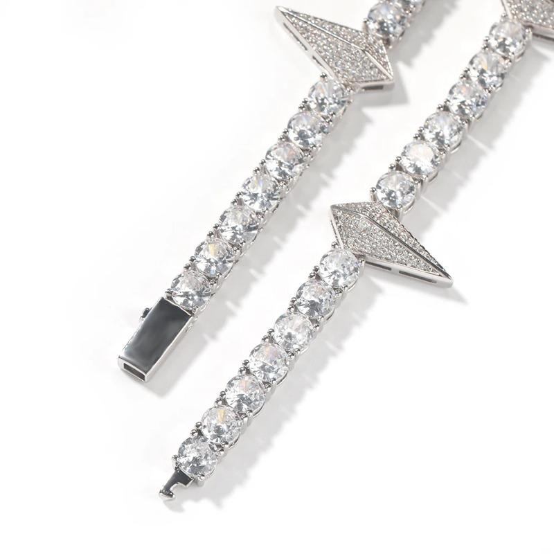 Brățară Lanț Tenis Pantera Neagră Iced Out Pietre CZ Violet Brățări Culoare Neagră Bijuterii de Modă pentru Cadou