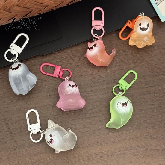 Ghost Backpacks Keychain 2Pcs Halloween Glow-in-the-Dark Keychain, Luminous Key Ring Pendant, Decorative Charm for Handbags Cartoon