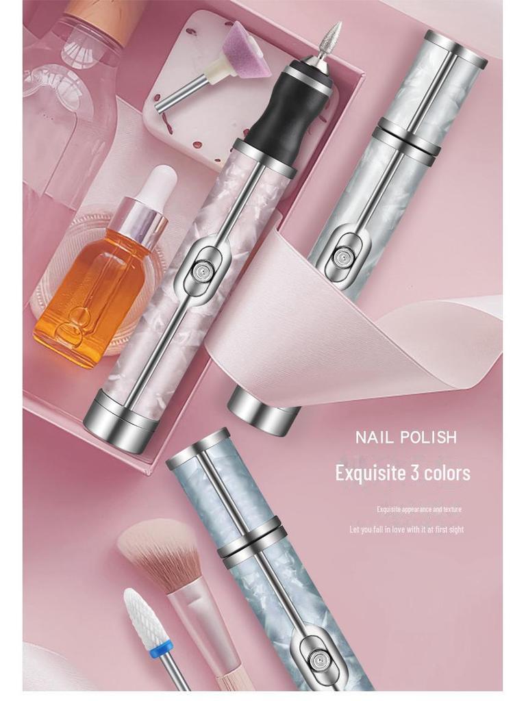 Compact Gray Electric Nail Polisher & Dead Skin Remover Tool
