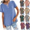 Women's Fashion Casual  Short Sleeve V Neck Blouses & Shirts International Design