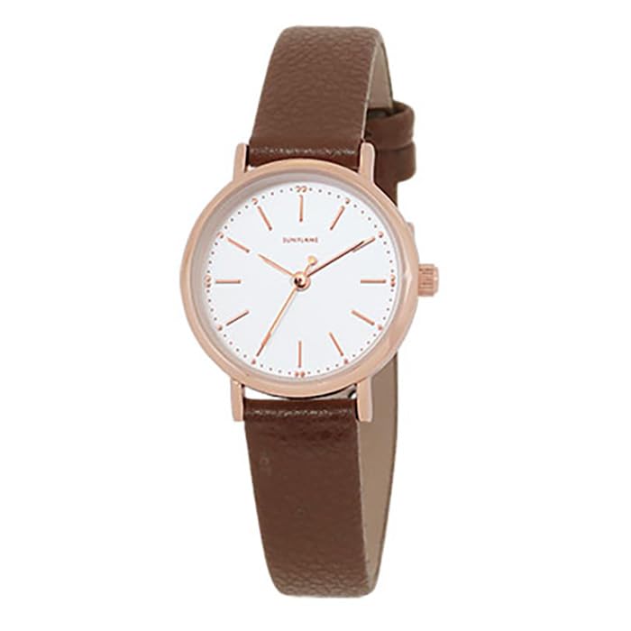 SUNFLAME Made in Simple Design Brown Watch, Japan, Watch, Basic, Trendy, JF4D0011, Women s,