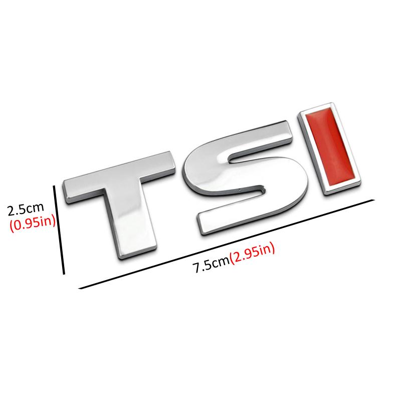 DSYCAR 1Pcs New 3D Metal TSI Car Side Fender Rear Trunk Emblem Badge Decals for Volkswagen Sagitar Golf Magotan Polaris Boracay