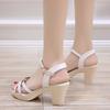 Women's Fashion  Casual Peep Toe Thick Heel Work Shoes High Heel Sandals