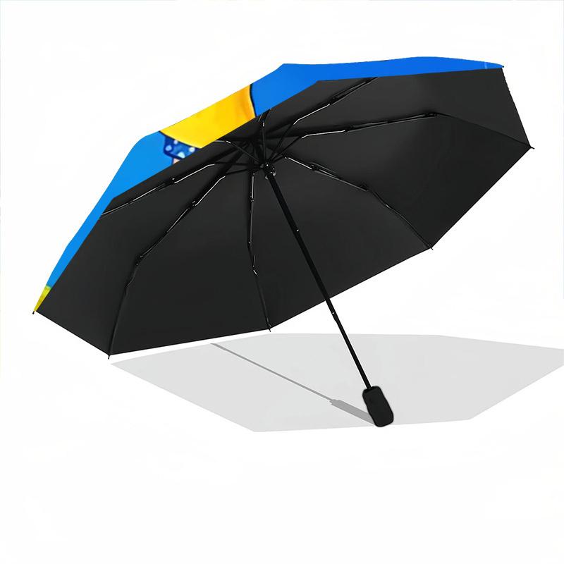 1pc Pippi Longstocking Automatic Folding Umbrella - Compact 8-Rib Design, Durable Plastic & Iron, Daily Use Z1230056