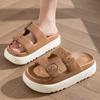 Fashion Buckle Thick Platform Slippers Women Home Soft Sole Eva Cloud Slides Sandals Woman 2024 Summer Non Slip Beach Flip Flops